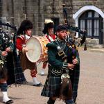 Some of the pipes and drums marching at the Citadel in Halifax, Nova Scotia