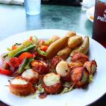 Bacon wrapped scallops at Peake's Quay Restaurant in Charlottetown, PEI
