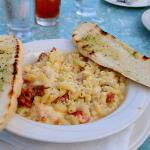 Lobster, bacon, macaroni and cheese casserole at Lobster on the Wharf in Charlottetown, PEI