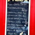 Menu at Richard's Seafood at Stanhope by the Sea, PEI