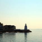 Lighthouse at St. Andrews by the Sea, New Brunswick harbor