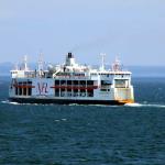 Halfway rendezvous with MV Holiday Island going opposite direction from Pictou, Nova Scotia to Wood Islands, PEI