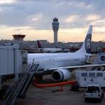 Early morning departure from Atlanta Hartsfield Jackson International Airport on Alaska Airlines
