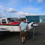 Pilot/owner Bill Marsan in front of his Piper Lance
