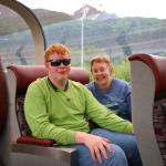 Sam and Julia in Gold Star dome car for train trip from Seward to Anchorage