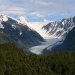 Spencer Glacier as seen from dome car 