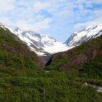 View of Spencer Glacier from dome car