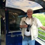 Edgar on observation deck of Gold Star dome car between Seward and Anchorage