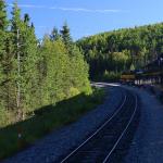 Denali train pulls out of Anchorage on the way to Talkeetna