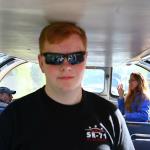 Sam finds dome car barely tall enough to accommodate his height