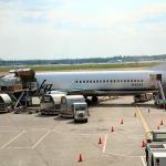 Our plane, a 737 Combi, half cargo, half passengers, one of five remaining in service