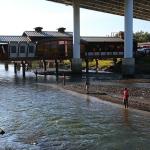 The Bridge seafood restaurant in Anchorage over Ship Creek where salmon fishing is popular