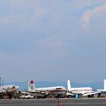 Vintage passenger planes at Fairbanks airport