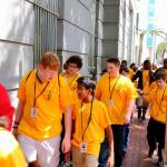 Sam and friend entering Insectarium on Canal Street in New Orleans, April 1, 2015