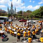 Tucker Middle School Band performing in Jackson Sqaure vicinity, April 2, 2015