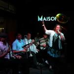 Tour escort, Leslie Cooper, performs with jazz band at Maison in French Quarter, April 2, 2015