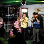 Dukes of Dixieland jazz band on board paddle wheel riverboat Natchez, April 3, 2015