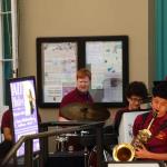 Sam on drums with Tucker Middle School Jazz Band at New Orleans Jazz National Park, April 3, 2015
