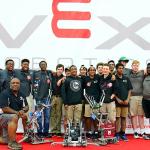 THS RoboTigers Team A, Team C and Team E with Coach William HIcks at 2017 VEX World Championships