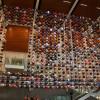 Wall of helmets from every NCAA football team