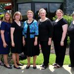 Furman Singers (Sandy, Betty, Linda, Julia, Ann, Elizabeth, Brenda) at Rafferty's for Sunday lunch after performance at First Baptist Church of Greenville, SC