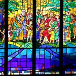Stained glass window in First Baptist Church in Greenville, SC