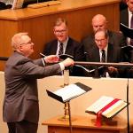 Dr. Hugh Floyd, current director of Furman Singers, directs Furman Singers Alumni at First Baptist Church in Greenville, SC