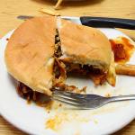 The enormous Ridgewood BBQ pork sandwich