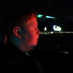 Sam drives through the Bristol Motor Speedway Christmas lights display