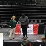 Mamadou participates in parade of teams ceremony to begin the USF Signature Tournament, February 4, 2019