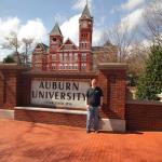 Sam on campus of Auburn University for "E Day" for prospective engineering students, February 22, 2019