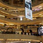 Atrium of MOKO Mall adjacent to Royal Plaza Hotel in Mong Kok district of Hong Kong and our convenient access to MTR subway from the hotel