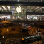 Apple Store at IFC with busy street running underneath