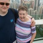 Sam and Julia on Victoria Peak observation tower