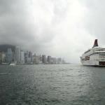 Kowloon cruise terminal and harbor view
