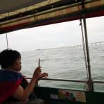 Tai O tour boat takes us to see new Hong Kong to Macau bridge, longest bridge over an ocean in the world, 34 miles