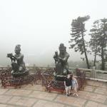 Sam and Julia provide a good size comparison for the statues of the Devas, this one bringing an offering of music