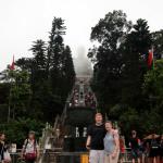 Sam and Julia at the foot of 268 steps leading to the Giant Buddha