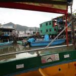 Tai O fishing village with houses biult on stilts in the bay
