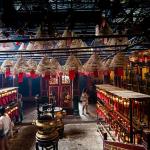 View of incense coils in Man Mo Temple