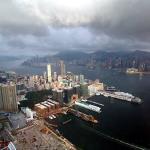 Victoria Harbor and Tsim Sha Tsui Ferry Terminal from 100th floor Sky100