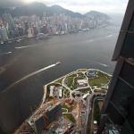 View of Victoria Harbor entrance from Sky100