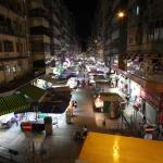 Elevated view of street market