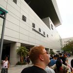 Waiting in line to enter Shenzhen Museum