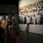 Exhibit commending workers who built Shenzhen, especially the women workers who arrived by truckload