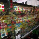 Thousands of Post-It note messages protesting changes related to eventual Chinese absorption of Hong Kong, posted at Mong Kok MTR station
