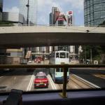 View from top deck of double decker bus in Central Hong Kong on the way to Stanley on southside of Hong Kong Island