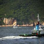 Lots of boat traffic between Hong Kong and Macau