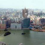 View of exotic Grand Lisboa Hotel & Casino from Macau Tower
