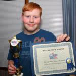 Sam with Inspiration Awards won by Tucker Middle School Robotics Team, Janaury 10, 2015